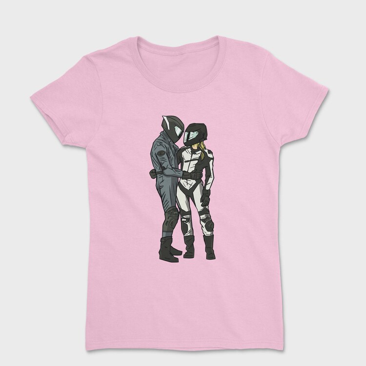 Motorcyclist Couple Love, Tricou Femei