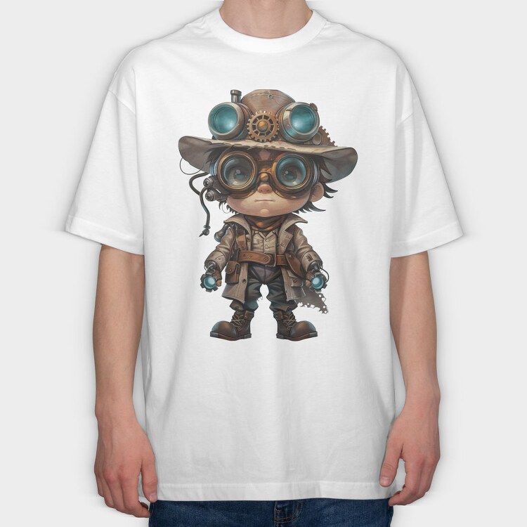 Steampunk Goggles Buster, Tricou Oversize Barbati (Unisex)