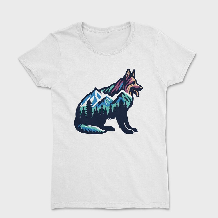 Mountain Dog Landscape, Tricou Femei