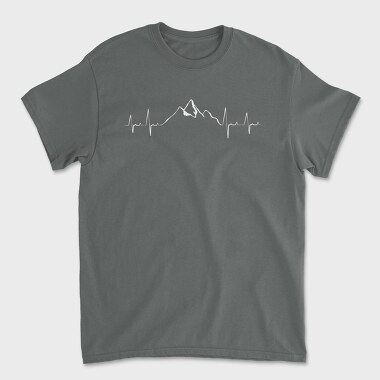 Mountain Heartbeat Line Natural, Tricou Barbati (Unisex)