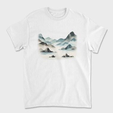 Mountain Lake Watercolor Skyland, Tricou Barbati (Unisex)