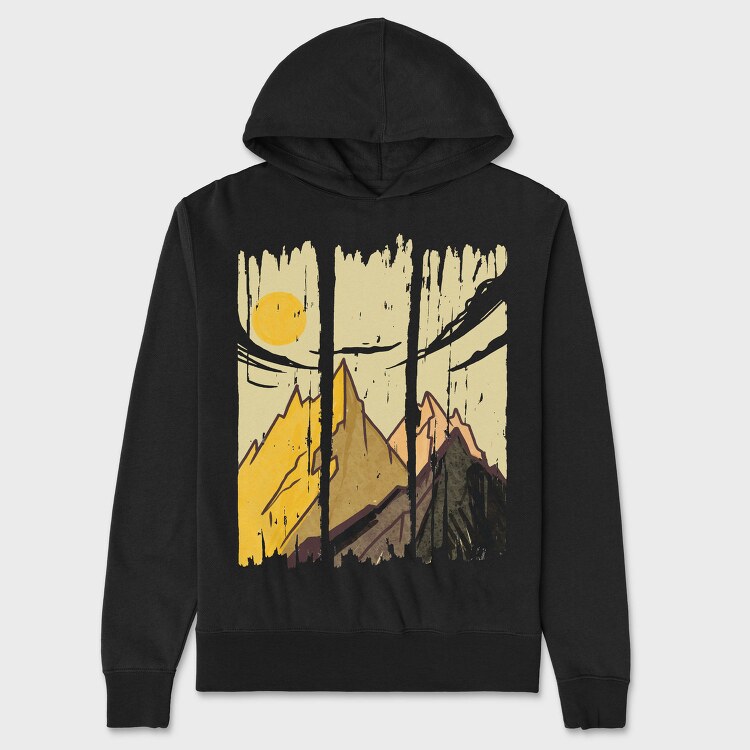 Mountain Landscape Strokes, Hanorac Oversize Barbati (Unisex)