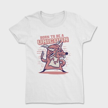 Mouse With Unicorn Horn And Wings, Tricou Femei