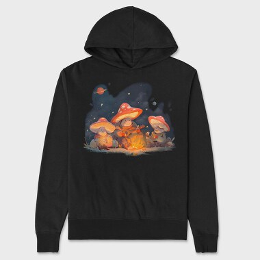Mushroom Camping Fantasy, Hanorac Oversize Barbati (Unisex)