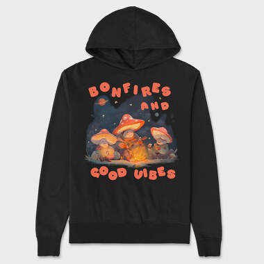 Mushroom Characters Bonfire Camping, Hanorac Oversize Barbati (Unisex)
