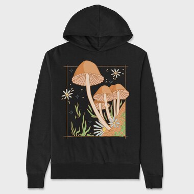 Mushroom Garden Fungi Cottage Core, Hanorac Oversize Barbati (Unisex)