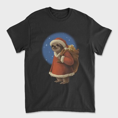 Sloth Santa Claus In Christmas, Tricou Barbati (Unisex)