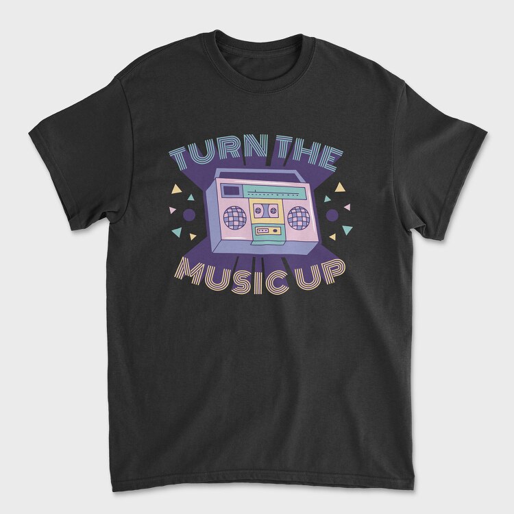 Turn The Music Up Vaporwave Radio, Tricou Barbati (Unisex)