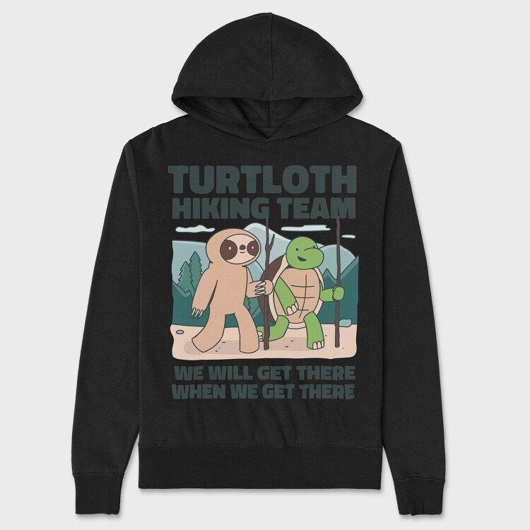 Turtle And Sloth Hiking Turtloth, Hanorac Oversize Barbati (Unisex)