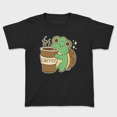 Turtle Drinking Cofffee, Tricou Copii