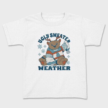 Ugly Sweater Weather Christmas Bear Mug, Tricou Copii