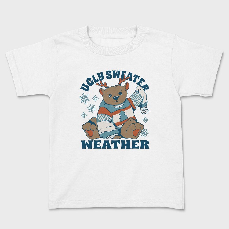 Ugly Sweater Weather Christmas Bear Mug, Tricou Copii