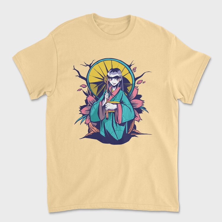 Umbrella Anime Girl, Tricou Barbati (Unisex)