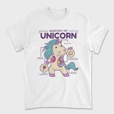 Unicorn Anatomy Chart, Tricou Barbati (Unisex)