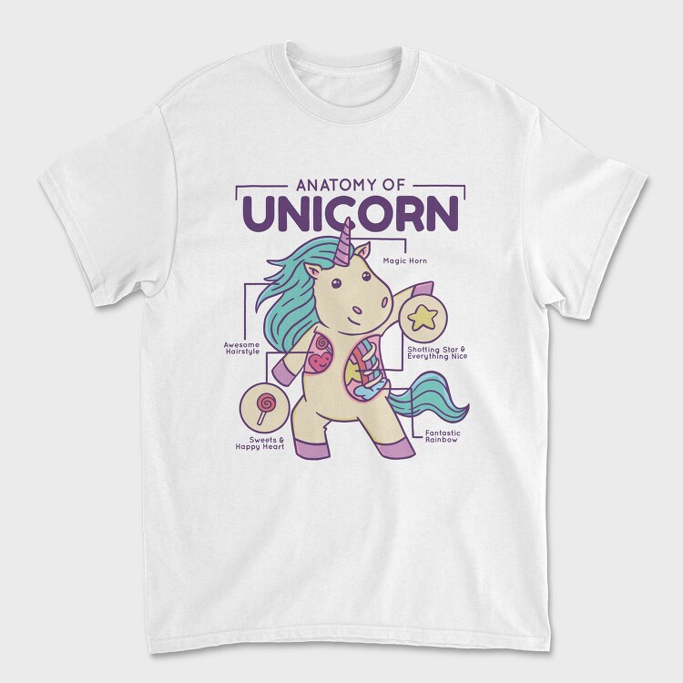 Unicorn Anatomy Chart, Tricou Barbati (Unisex)
