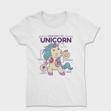 Unicorn Anatomy Chart, Tricou Femei