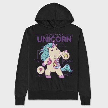 Unicorn Anatomy Chart, Hanorac Oversize Barbati (Unisex)