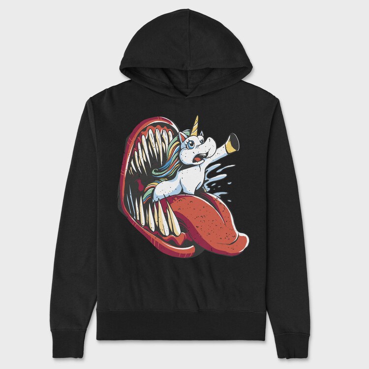 Unicorn And Monster Mouth Eaten, Hanorac Oversize Barbati (Unisex)