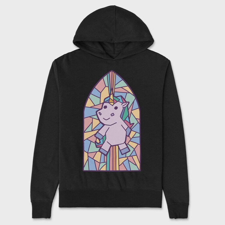 Unicorn Church Window, Hanorac Oversize Barbati (Unisex)