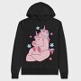 Unicorn Dad And Child Papa Unicorn, Hanorac Oversize Barbati (Unisex)