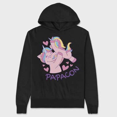 Unicorn Dad Cartoon Papacorn, Hanorac Oversize Barbati (Unisex)