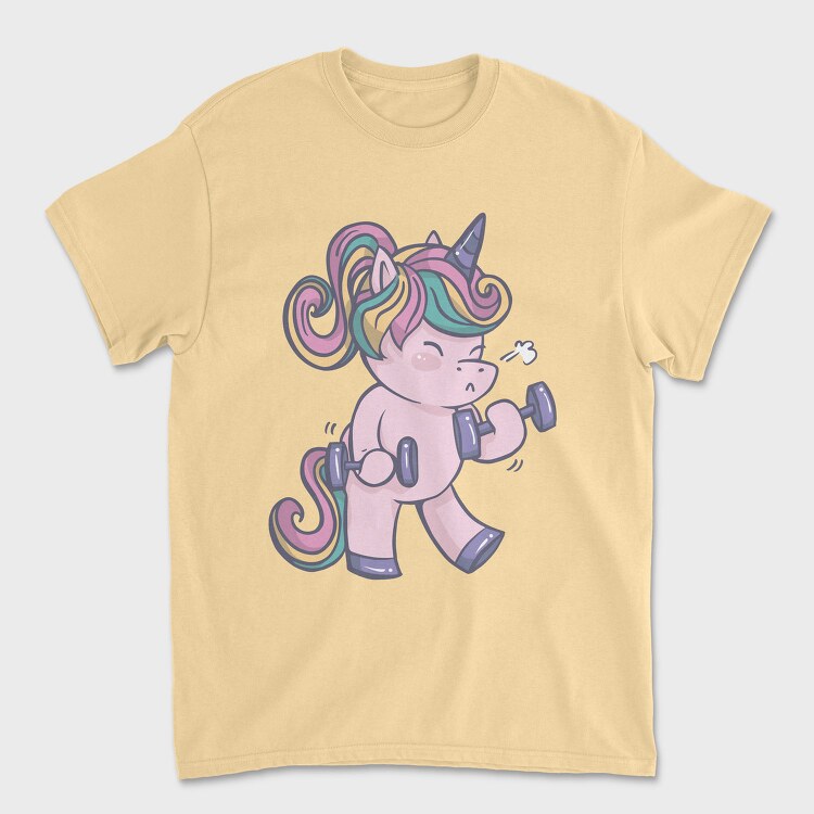 Unicorn Lifting Weights Kawaii Working Out, Tricou Barbati (Unisex)