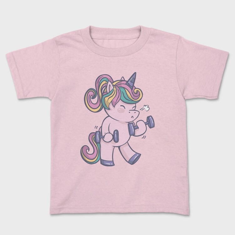Unicorn Lifting Weights Kawaii Working Out, Tricou Copii