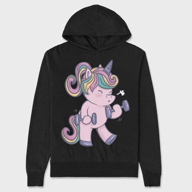 Unicorn Lifting Weights Kawaii Working Out, Hanorac Oversize Barbati (Unisex)