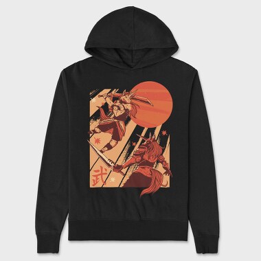 Unicorn Samurai Warriors, Hanorac Oversize Barbati (Unisex)