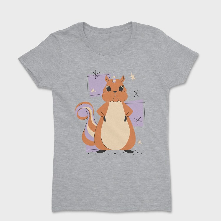 Unicorn Squirrel Animal Squirrcorn, Tricou Femei