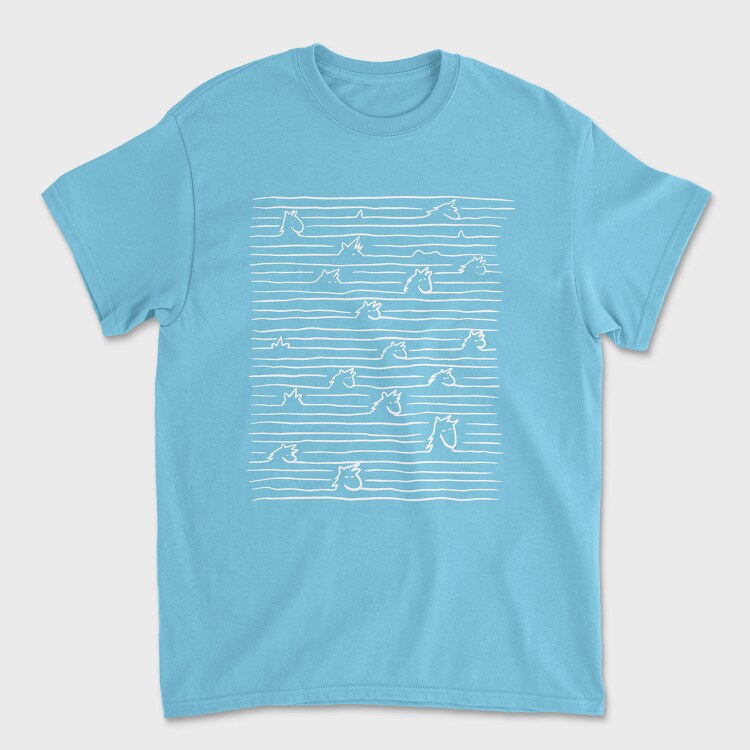 Unicorns In Lines, Tricou Barbati (Unisex)