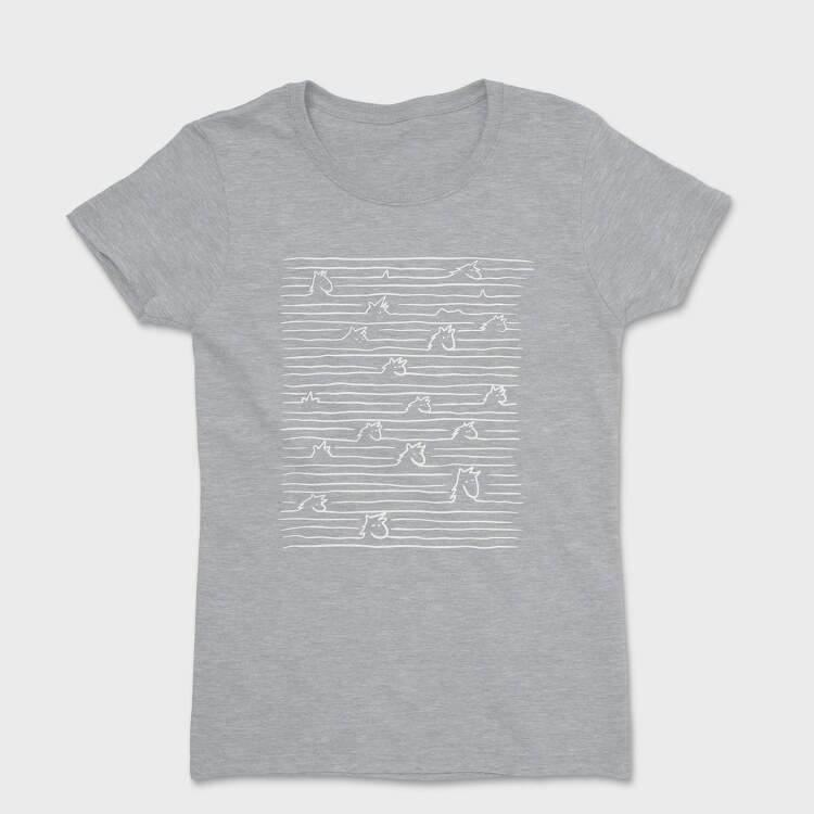 Unicorns In Lines, Tricou Femei