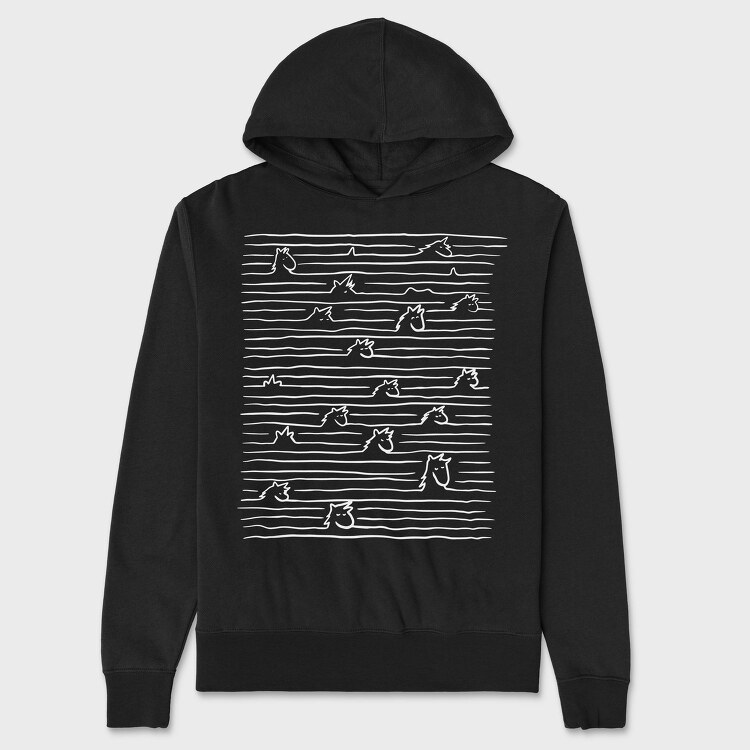 Unicorns In Lines, Hanorac Oversize Barbati (Unisex)