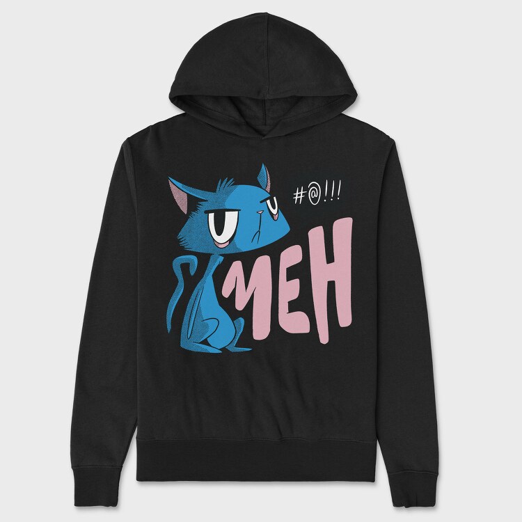 Unimpressed Cat Meh, Hanorac Oversize Barbati (Unisex)