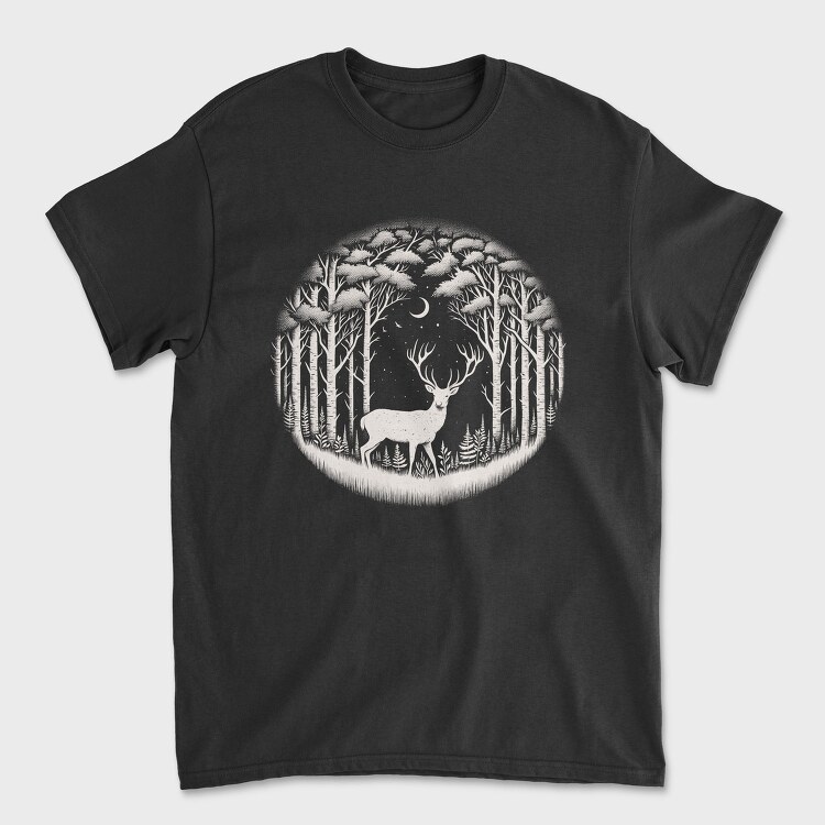 Mystical Deer Forest Somewhere, Tricou Barbati (Unisex)