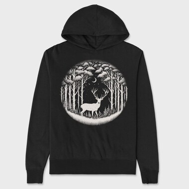Mystical Deer Forest Somewhere, Hanorac Oversize Barbati (Unisex)