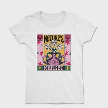 Natures Market Flower Vase Tote 01, Tricou Femei