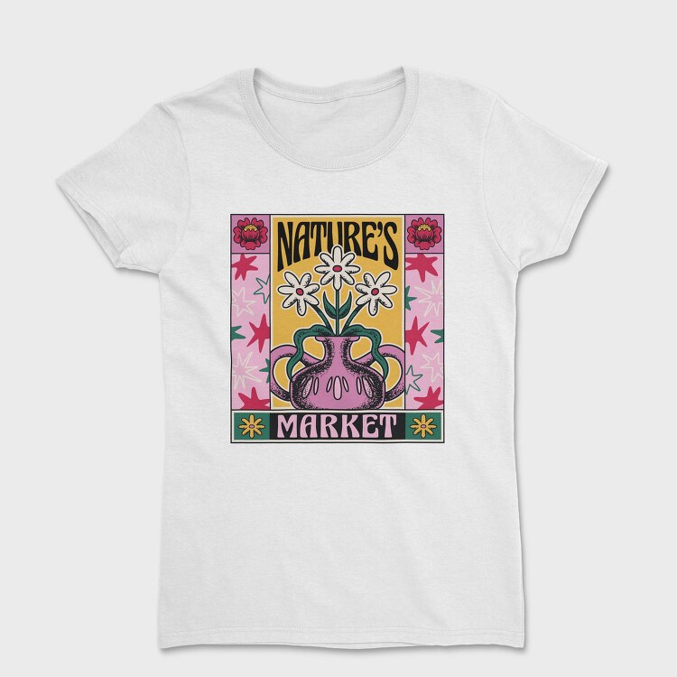 Natures Market Flower Vase Tote 01, Tricou Femei