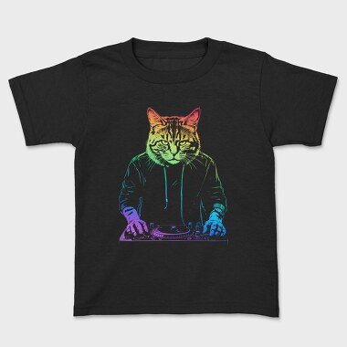 Neon Cat Dj, Tricou Copii