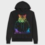 Neon Cat Dj, Hanorac Oversize Barbati (Unisex)