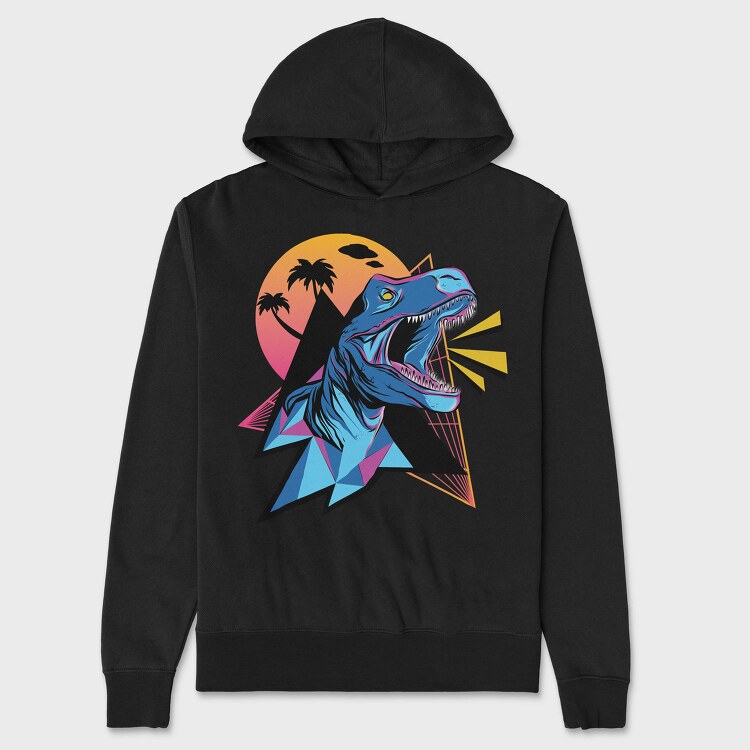 Neon Dinosaur, Hanorac Oversize Barbati (Unisex)