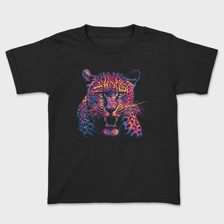 Neon Leopard Angry, Tricou Copii
