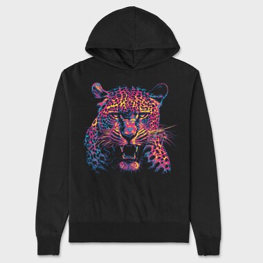 Neon Leopard Angry, Hanorac Oversize Barbati (Unisex)