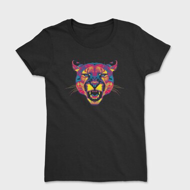 Neon Wild Feline Roar Angry Pumpa, Tricou Femei