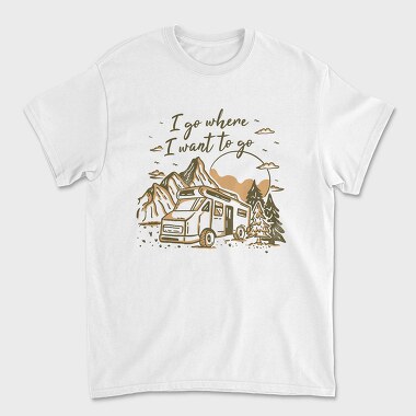 Van Car Driving In Forest Van Life Let S Live, Tricou Barbati (Unisex)