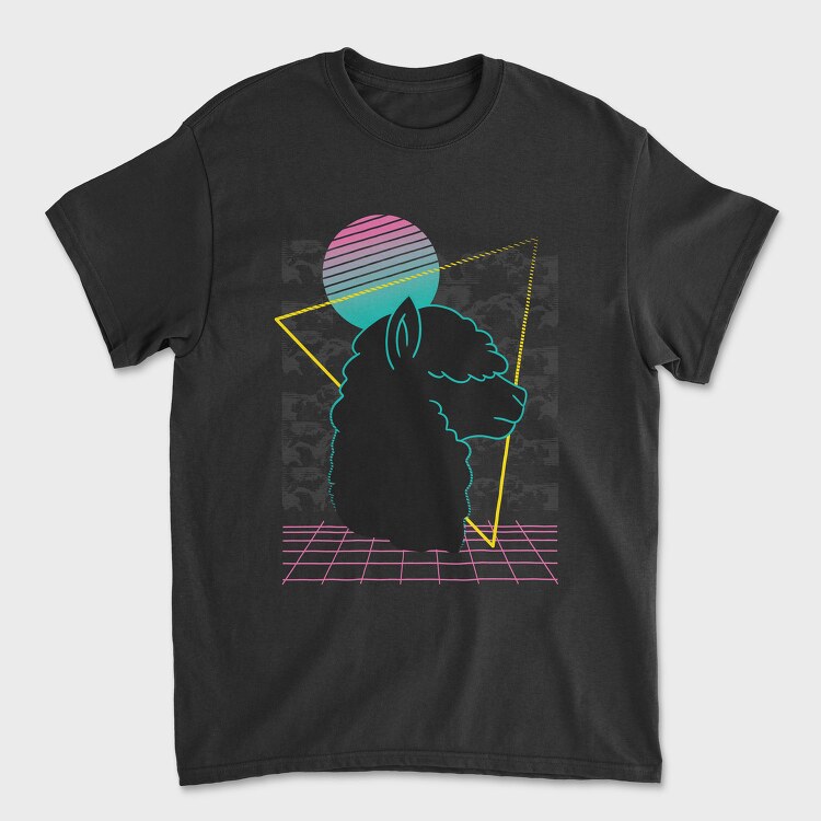 Vaporwave Alpaca Retro, Tricou Barbati (Unisex)