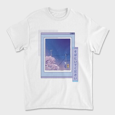 Vaporwave Anime Landscape Realistic Sakura, Tricou Barbati (Unisex)