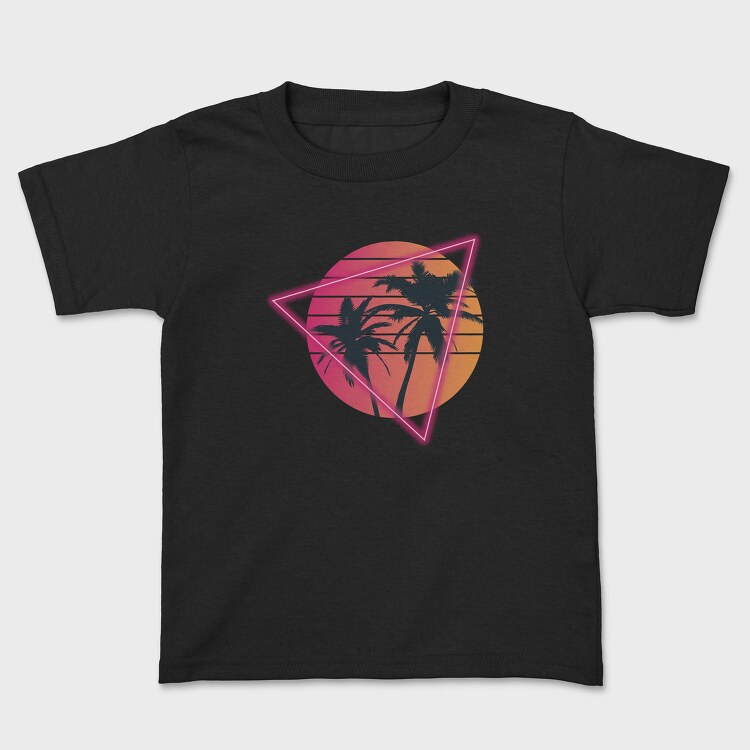 Vaporwave Palm Tree Sunset, Tricou Copii