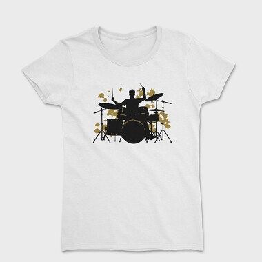 Vibrant Drummer Silhouette, Tricou Femei