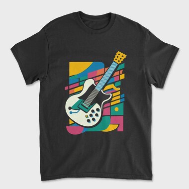 Vibrant Electric Guitar Colorful, Tricou Barbati (Unisex)